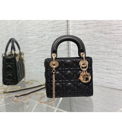 Dior lady black cannage leather 17CM