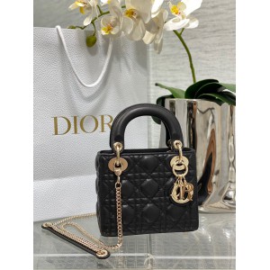 Dior lady black cannage leather 17CM Bags