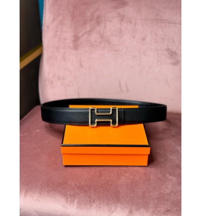 Hermes belt 3.8 cm black gold new