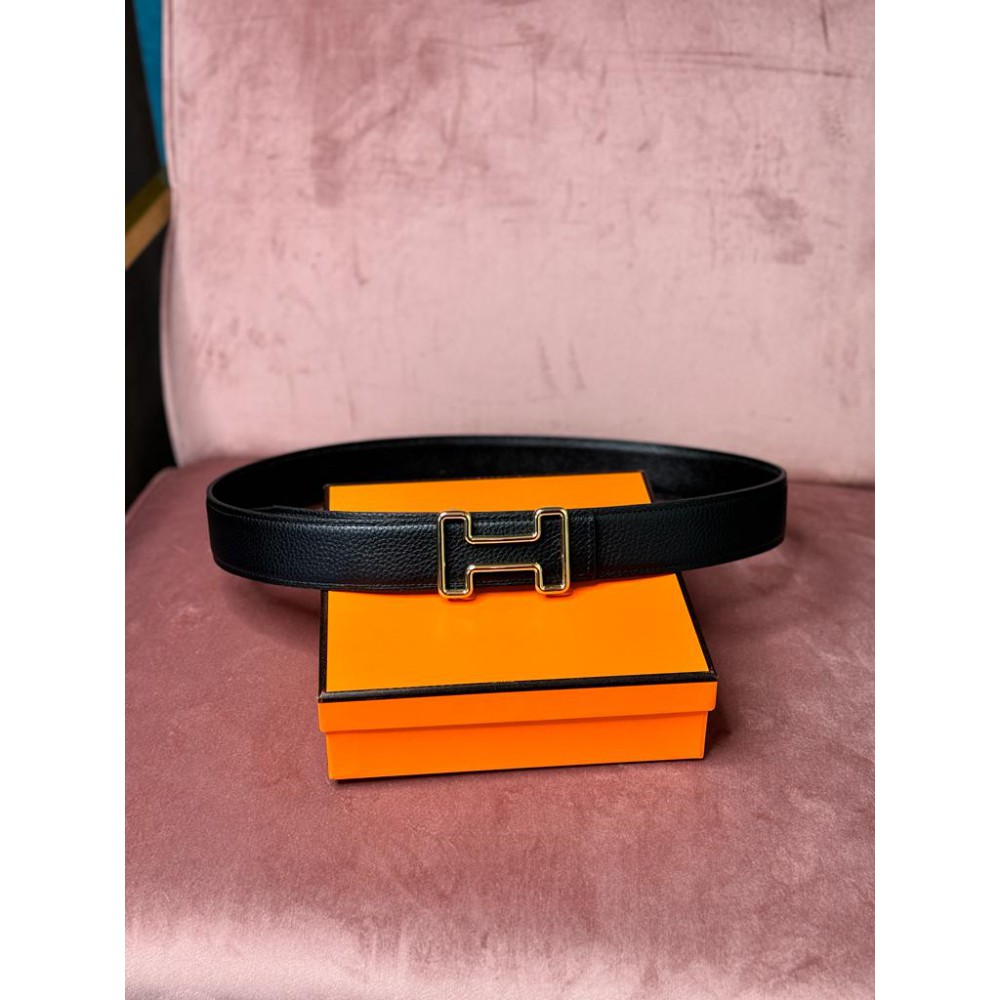 Hermes belt 3.8 cm black gold new Accesories