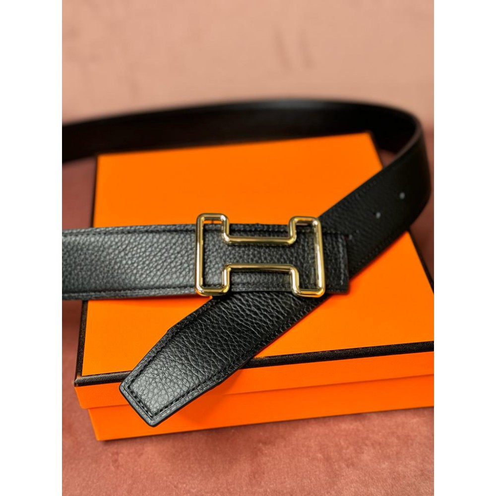 Hermes belt 3.8 cm black gold new Accesories