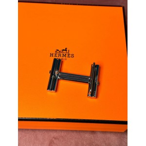 Hermes belt 3.8 cm black silver new Accesories