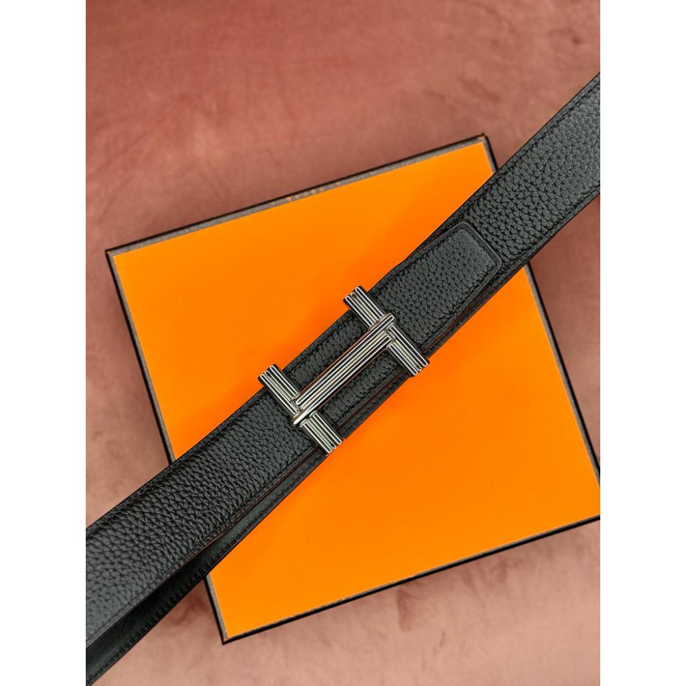 Hermes belt 3.8 cm black silver new Accesories