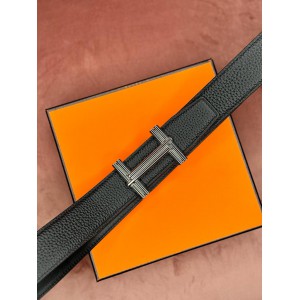 Hermes belt 3.8 cm black silver new Accesories