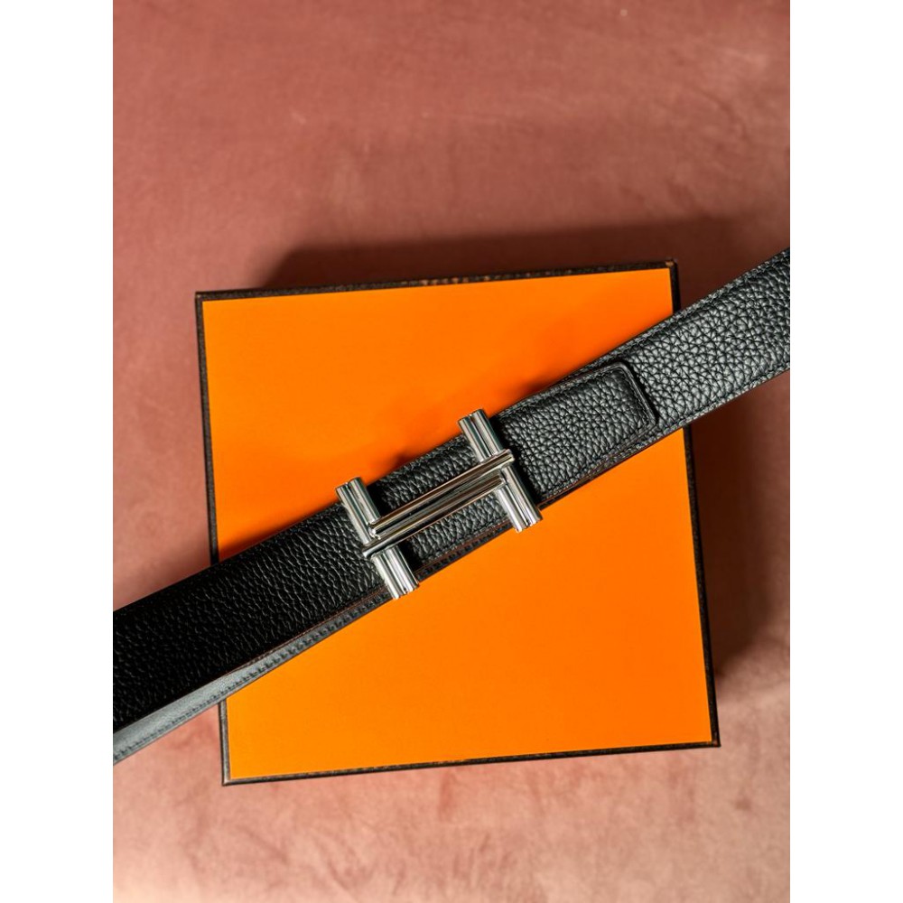 Hermes belt 3.8 cm black silver new Accesories