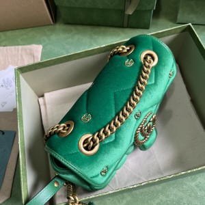 Gucci marmont 22x13x6cm velvet 2024 green Bags