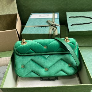Gucci marmont 26x15x7cm velvet 2024 green Bags