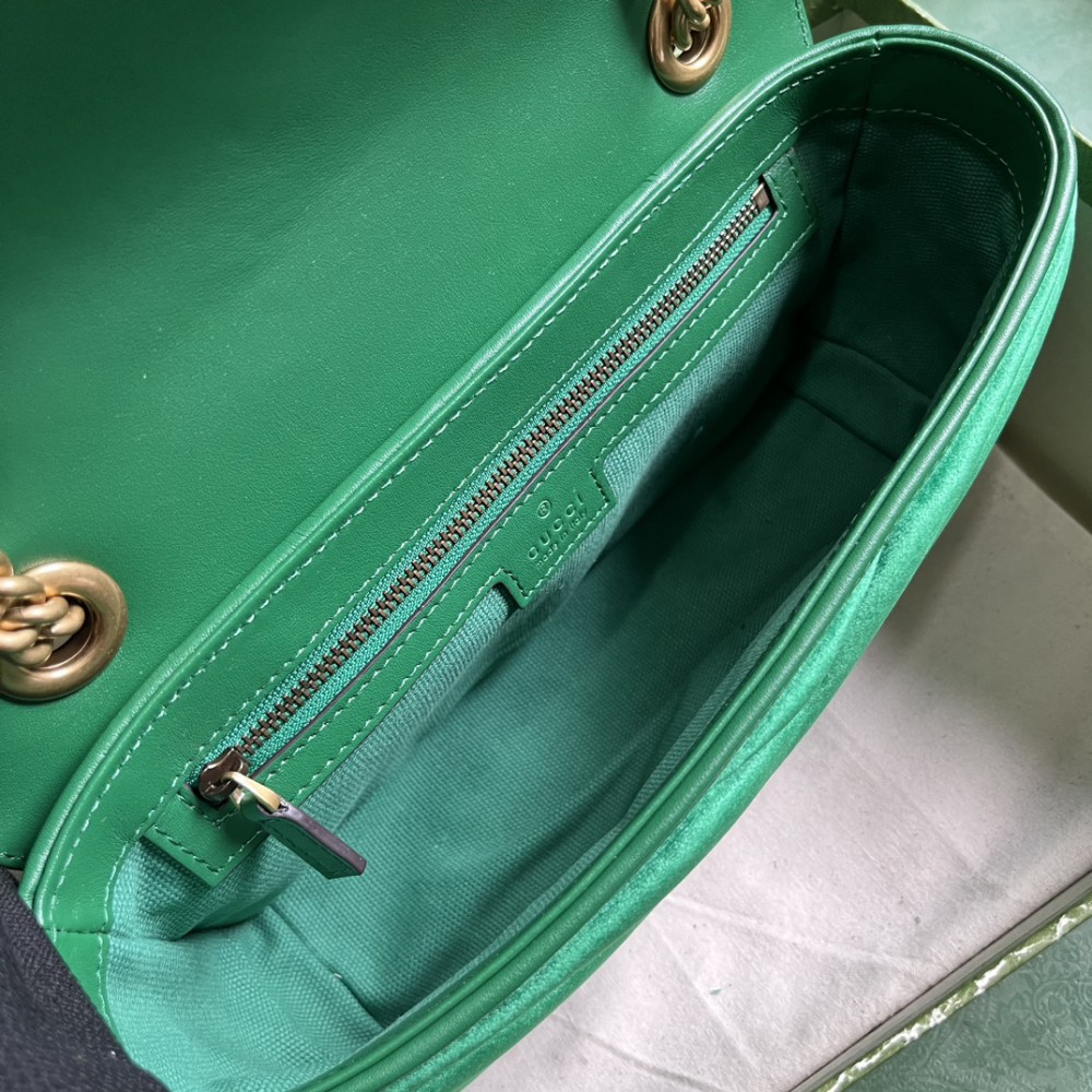 Gucci marmont 26x15x7cm velvet 2024 green Bags