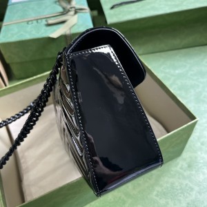 Gucci marmont 26x15x7cm shiny leather black 2024 Bags