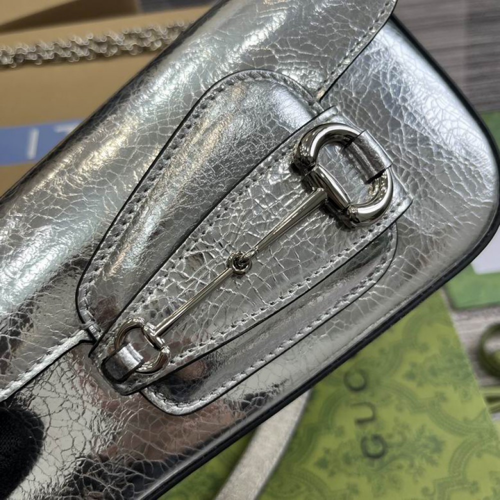 Gucci horsebit 8-12.5X19.5X3-6cm silver Bags
