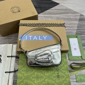 Gucci horsebit 8-12.5X19.5X3-6cm silver Bags