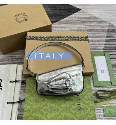 Gucci horsebit 8-12.5X19.5X3-6cm silver