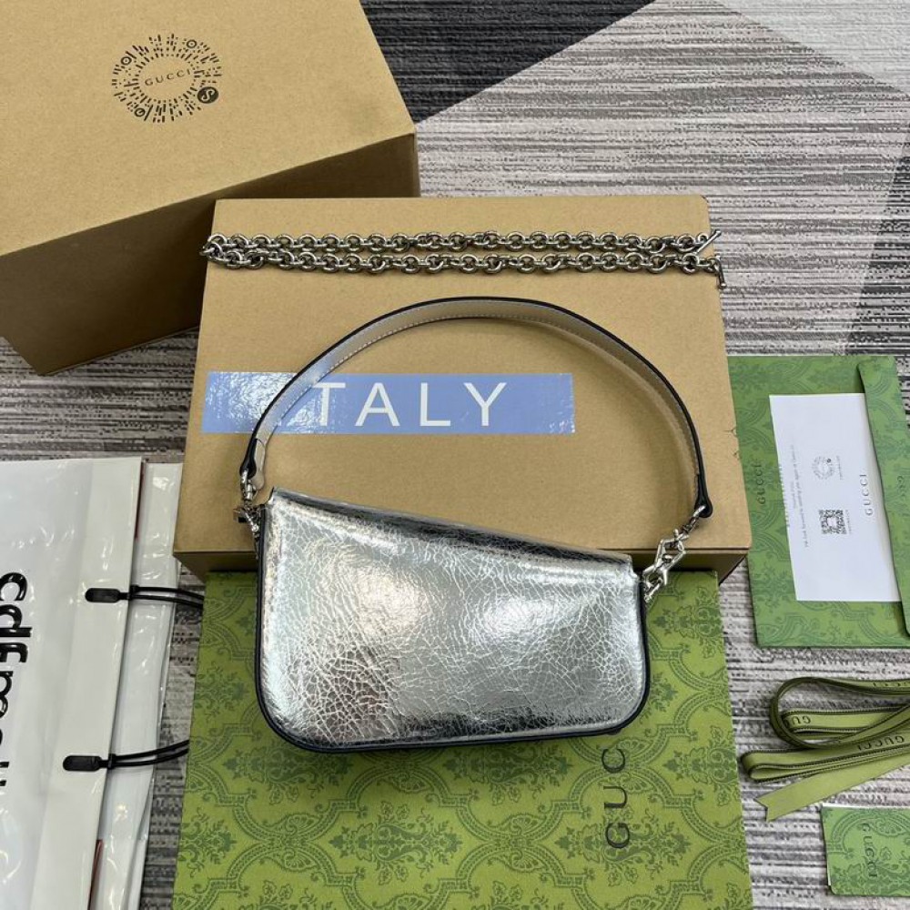 Gucci horsebit 8-12.5X19.5X3-6cm silver Bags