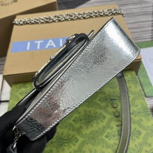 Gucci horsebit 8-12.5X19.5X3-6cm silver Bags