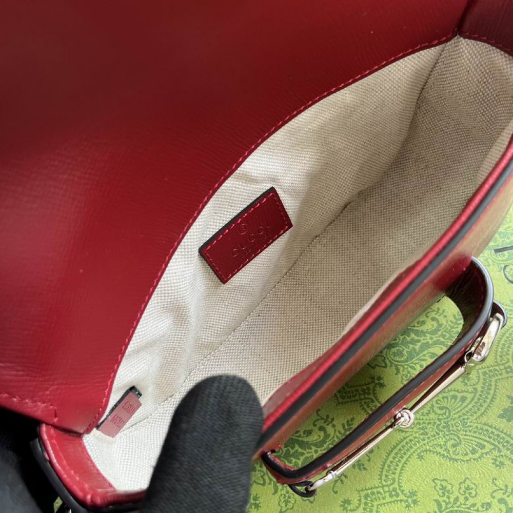 Gucci horsebit 8-12.5X19.5X3-6cm red Bags