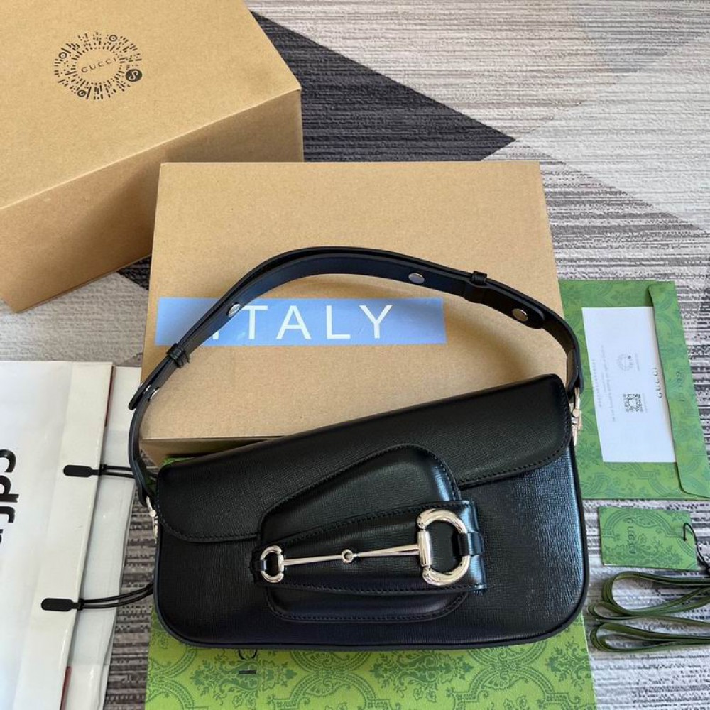 Gucci horsebit 26.5X10.5-17X4-8cm black Bags