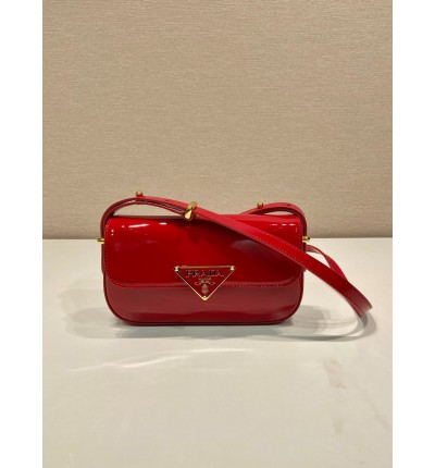 Prada leather shoulder bag 20.5x10.5x4cm 1BD339 red