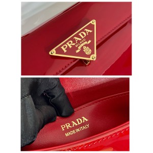 Prada leather shoulder bag 20.5x10.5x4cm 1BD339 red Bags