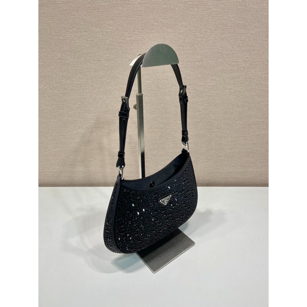 Prada cleo satin bag with crystals 22x18.5x4.5cm Bags