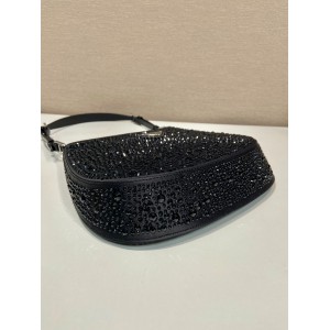Prada cleo satin bag with crystals 22x18.5x4.5cm Bags