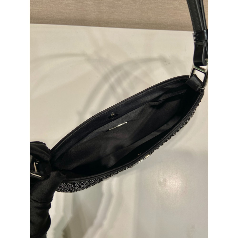 Prada cleo satin bag with crystals 22x18.5x4.5cm Bags