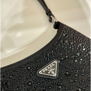 Prada cleo satin bag with crystals 22x18.5x4.5cm Bags