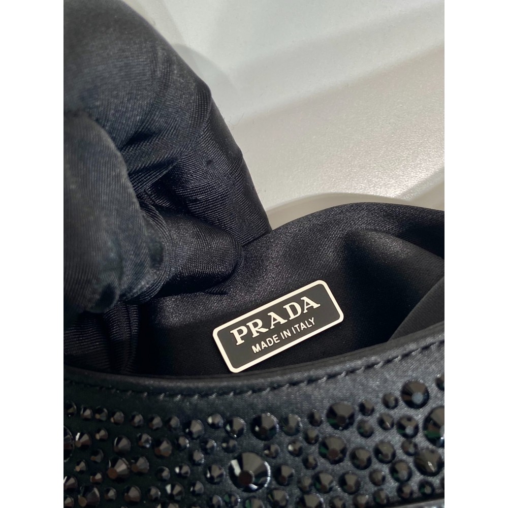 Prada cleo satin bag with crystals 22x18.5x4.5cm Bags