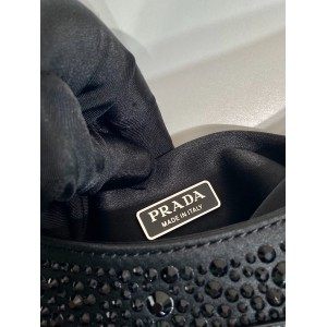 Prada cleo satin bag with crystals 22x18.5x4.5cm Bags