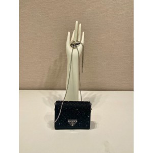 Prada Cardholder with shoulder strap and crystals 11.5x8cm Bags