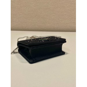 Prada Cardholder with shoulder strap and crystals 11.5x8cm Bags