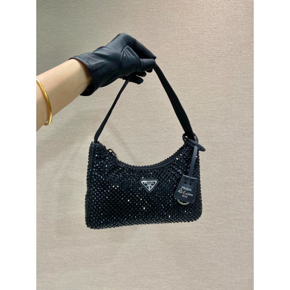 Prada Crystal Satin Mini-bag With Artificial Crystals 23x13x5cm Bags