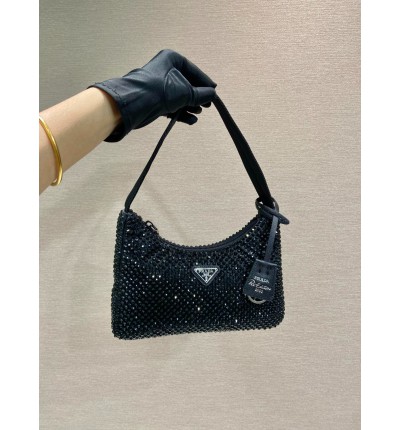 Prada Crystal Satin Mini-bag With Artificial Crystals 23x13x5cm
