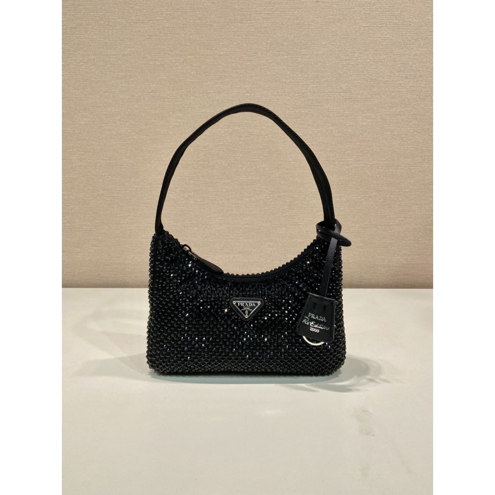 Prada Crystal Satin Mini-bag With Artificial Crystals 23x13x5cm Bags