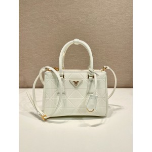 Prada White Small Galleria Saffiano Leather Bag 24.5x16.5x11cm Bags