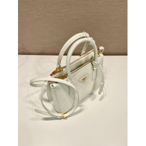 Prada White Small Galleria Saffiano Leather Bag 24.5x16.5x11cm Bags