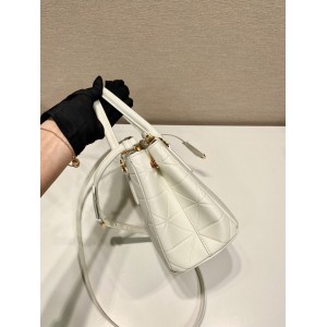 Prada White Small Galleria Saffiano Leather Bag 24.5x16.5x11cm Bags