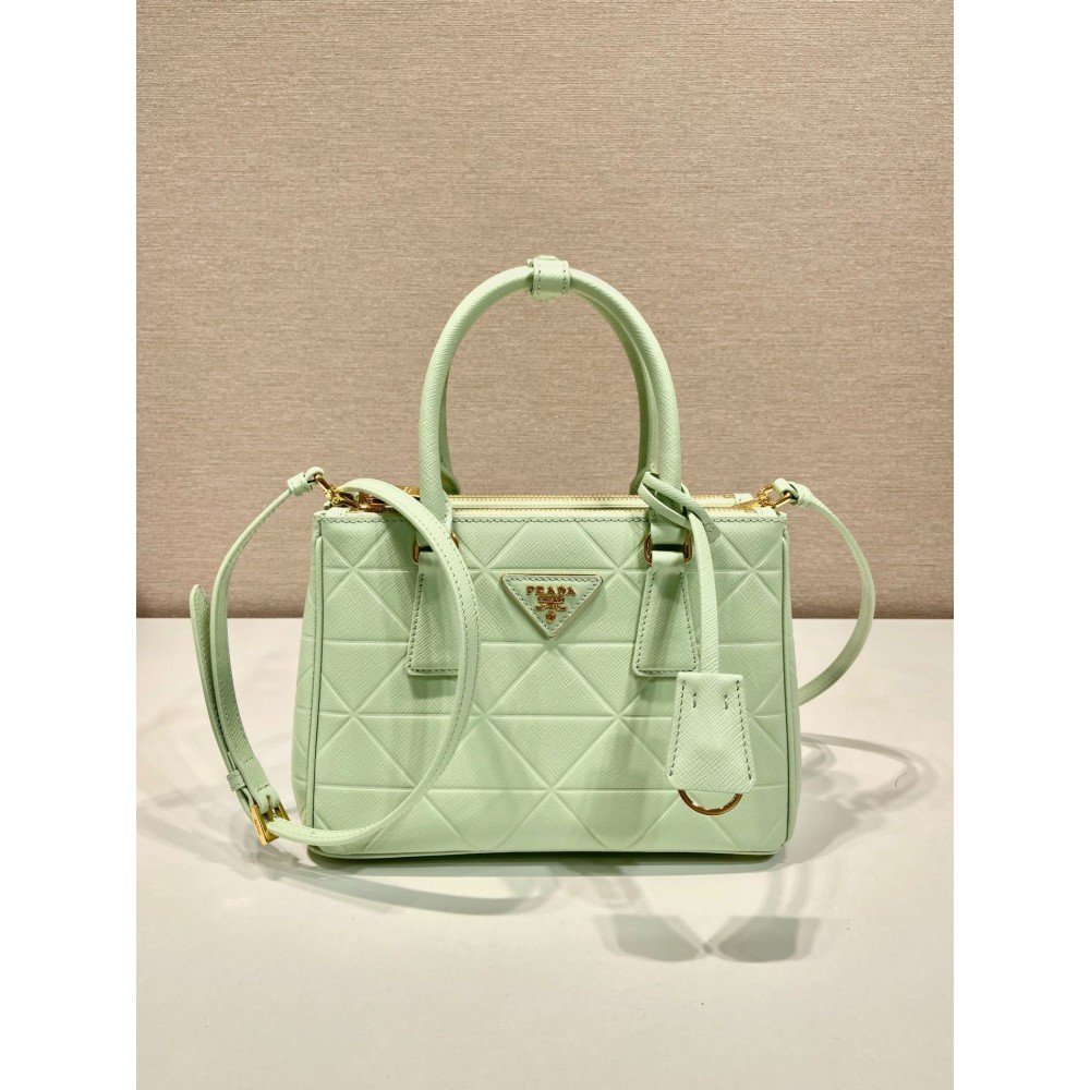 Prada mint Small Galleria Saffiano Leather Bag 24.5x16.5x11cm Bags