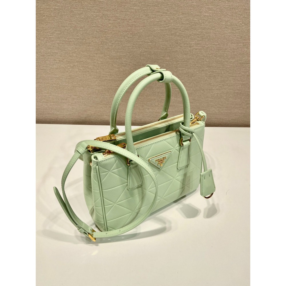 Prada mint Small Galleria Saffiano Leather Bag 24.5x16.5x11cm Bags