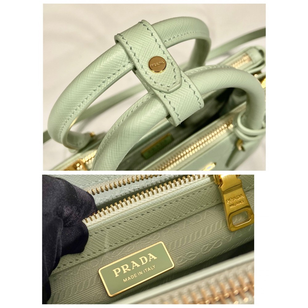 Prada mint Small Galleria Saffiano Leather Bag 24.5x16.5x11cm Bags