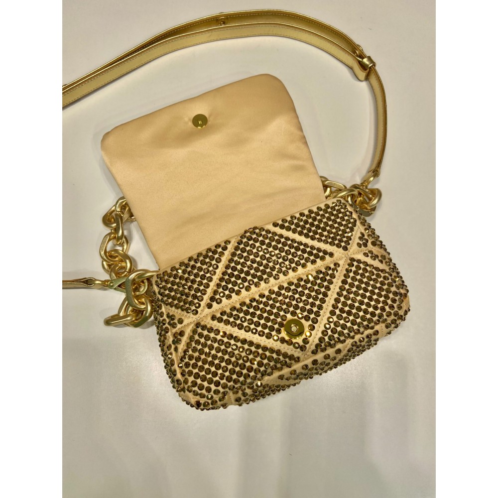 Prada Platinum Satin Mini-bag With Crystals 17x11.5x6.5cm Bags