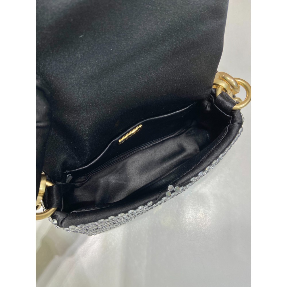 Prada Platinum Satin Mini-bag With Crystals 17x11.5x6.5cm Bags
