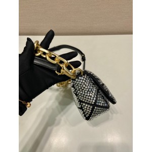 Prada Platinum Satin Mini-bag With Crystals 17x11.5x6.5cm Bags