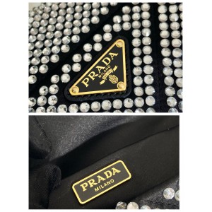 Prada Platinum Satin Mini-bag With Crystals 17x11.5x6.5cm Bags