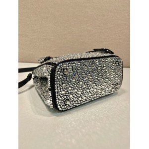 Prada Platinum Prada Galleria Satin Mini-bag With crystals 20x15x9.5cm Bags