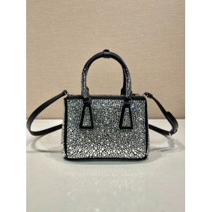 Prada Platinum Prada Galleria Satin Mini-bag With crystals 20x15x9.5cm Bags