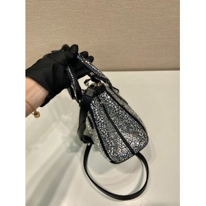 Prada Platinum Prada Galleria Satin Mini-bag With crystals 20x15x9.5cm Bags