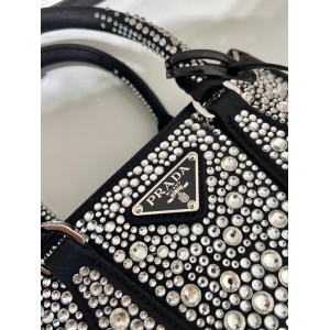 Prada Platinum Prada Galleria Satin Mini-bag With crystals 20x15x9.5cm Bags