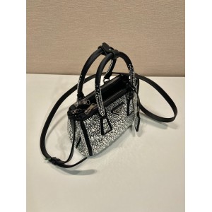 Prada Platinum Prada Galleria Satin Mini-bag With crystals 20x15x9.5cm Bags
