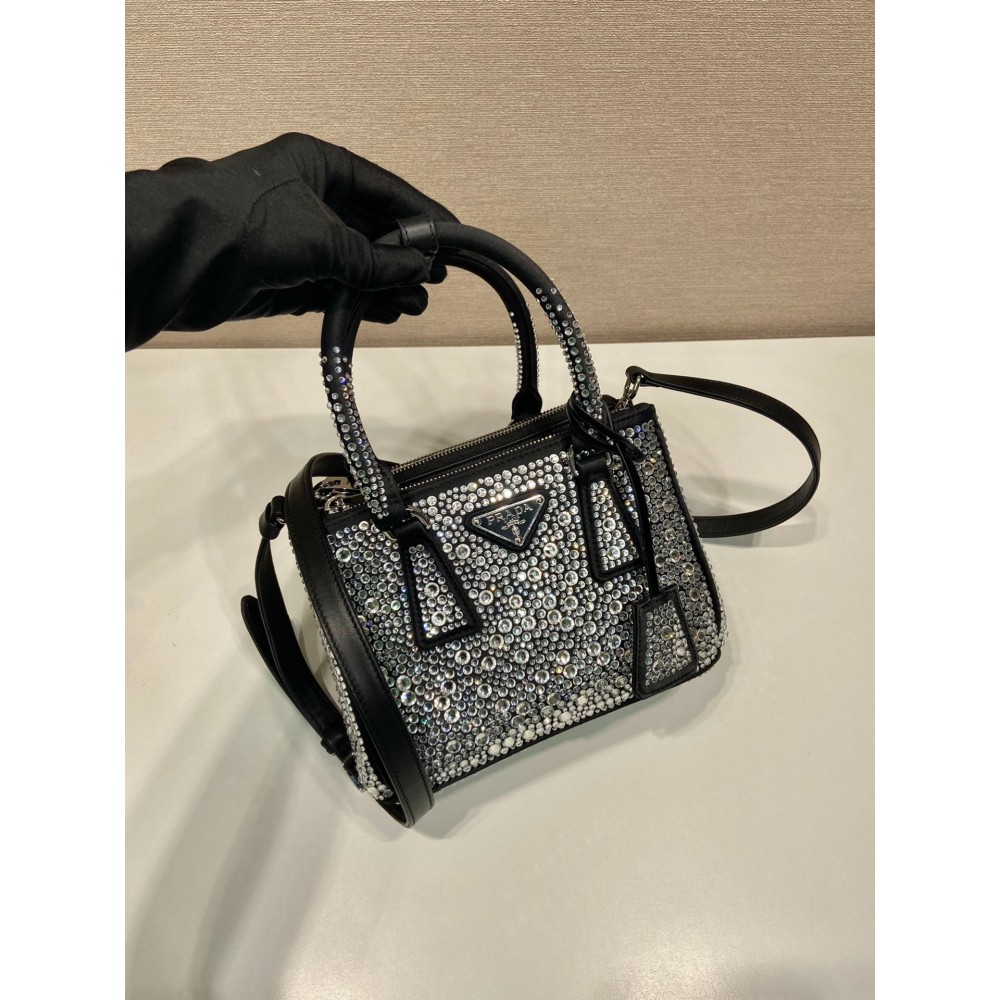 Prada Platinum Prada Galleria Satin Mini-bag With crystals 20x15x9.5cm Bags