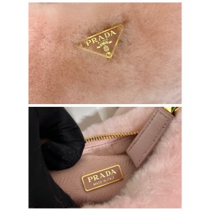 Prada Cornflower Prada Re-edition Shearling Mini-bag pink Bags